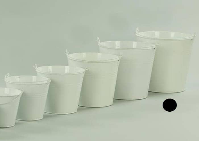 Immagine e commerce Secchio latta bianco con manico per piante vaso 22 cm