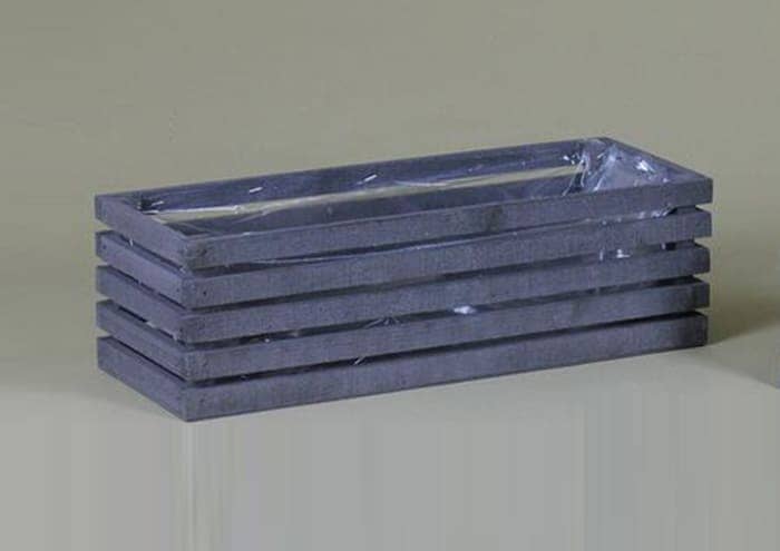 Immagine e commerce Cassette in legno grigie doghe strette x3 piante vaso 14 cm