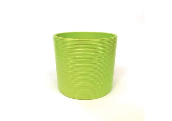 immagine e-commerce Vaso-per-piante-diametro-14-forma-cilindrica-decorazione-righe-verde