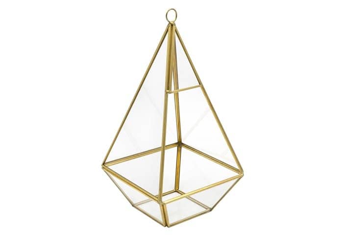 Immagine e commerce Terrario piante in vetro metallo forma piramide cm 23