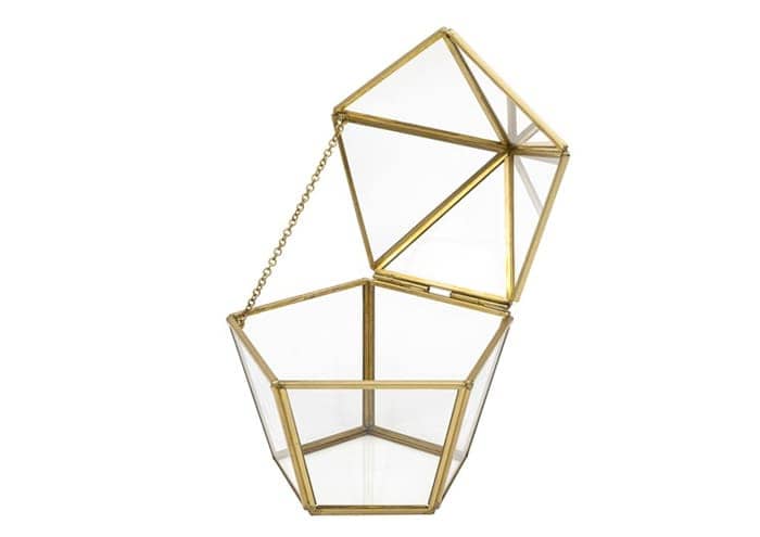 Immagine e commerce Terrario chiuso vetro metallo forma pentagono cm 12x12 h14