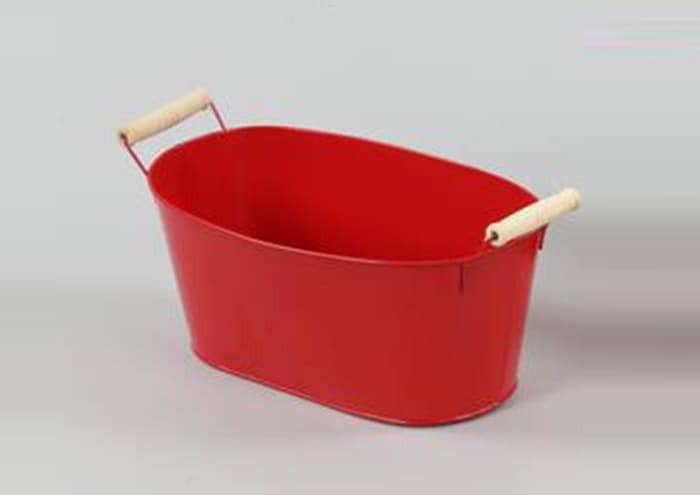 Immagine e commerce Vaso latta ovale rosso manici legno per 2 vasi 14