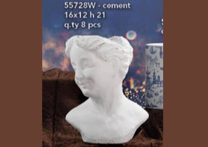 Immagine e commerce Coprivaso mezzo busto donna bianco alto 21 cm