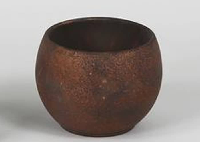 Immagine e commerce Portavaso in terracotta a forma di sfera color ruggine per piante vaso 14 cm