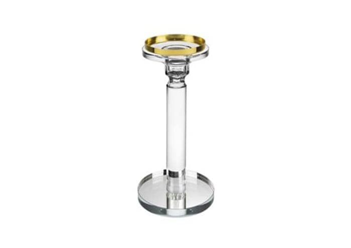 Immagine e commerce Candeliere vetro bordo oro cm 10 h27