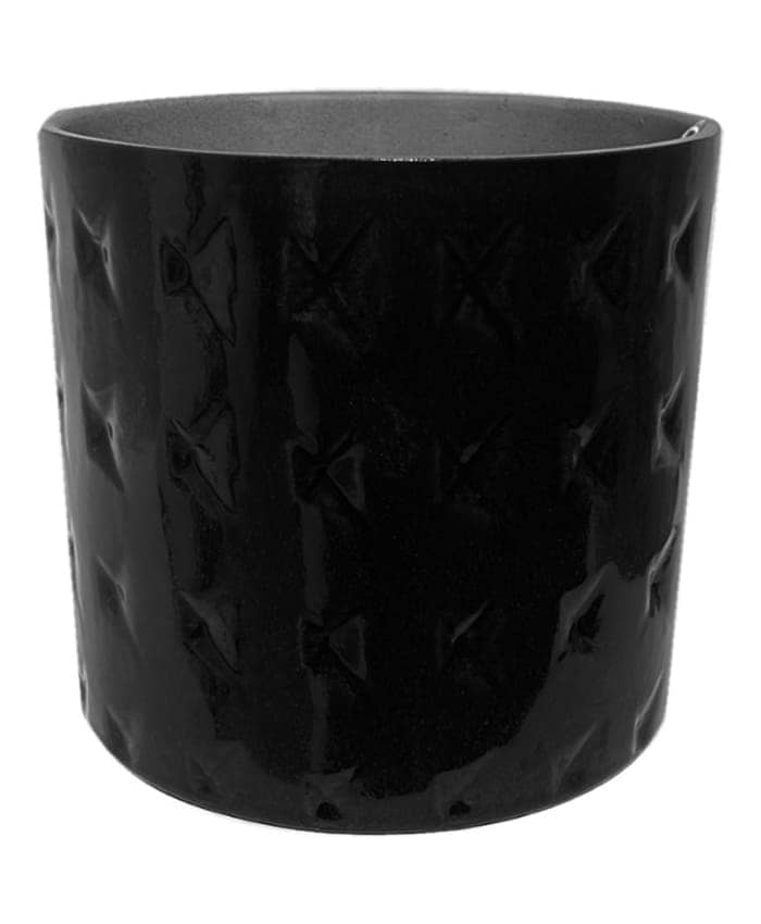 Immagine e commerce Cachepot ceramica nero decoro effetto trapunta cm 23 h19