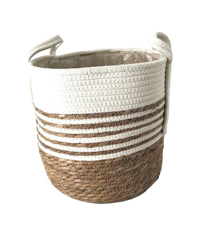 Immagine e commerce Cesto in tessuto e fibre erba palustre per piante diametro 28 cm
