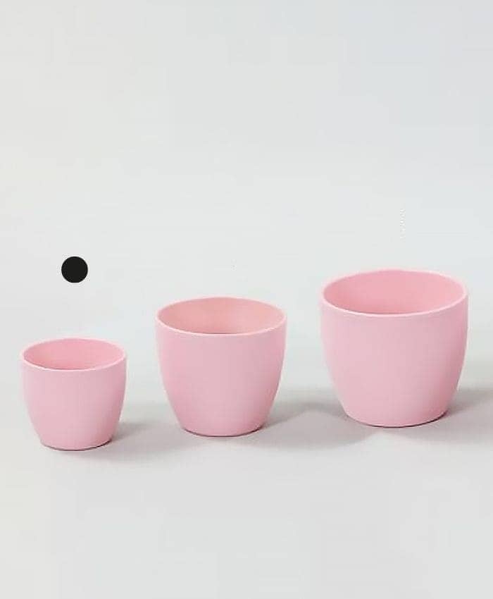 Immagine e commerce Porta vaso bombato in ceramica per piante diametro 10 cm-Rosa Opaco