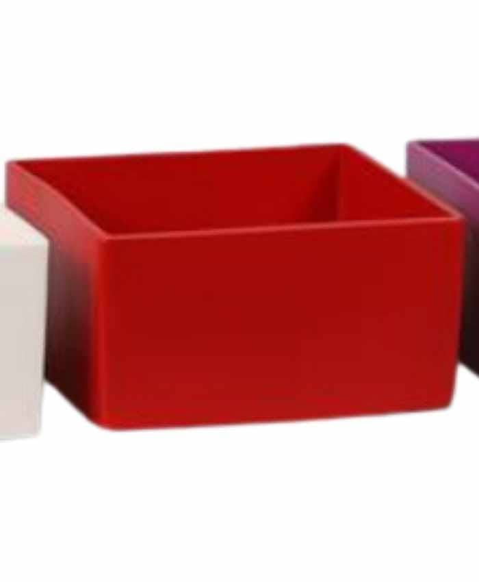 Immagine e commerce Quadrato in ceramica per 4 orchidee grandi o 4 piante vaso 14-Rosso