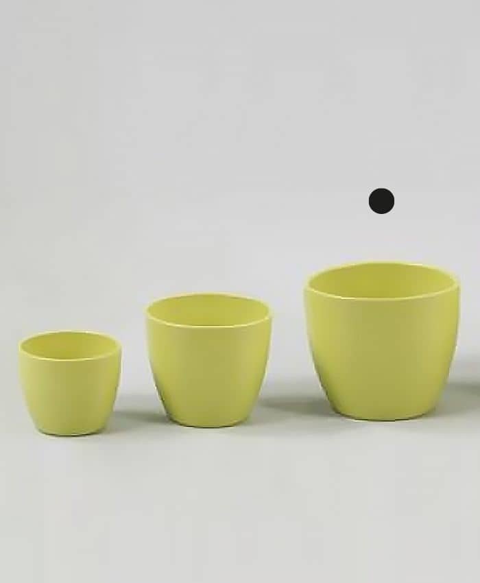 Immagine e commerce Porta vaso bombato in ceramica per piante diametro 14 cm-Verde Mela Opaco