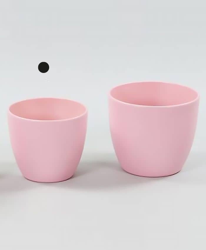 Immagine e commerce Porta vaso bombato in ceramica per piante diametro 16-17 cm-Rosa Opaco