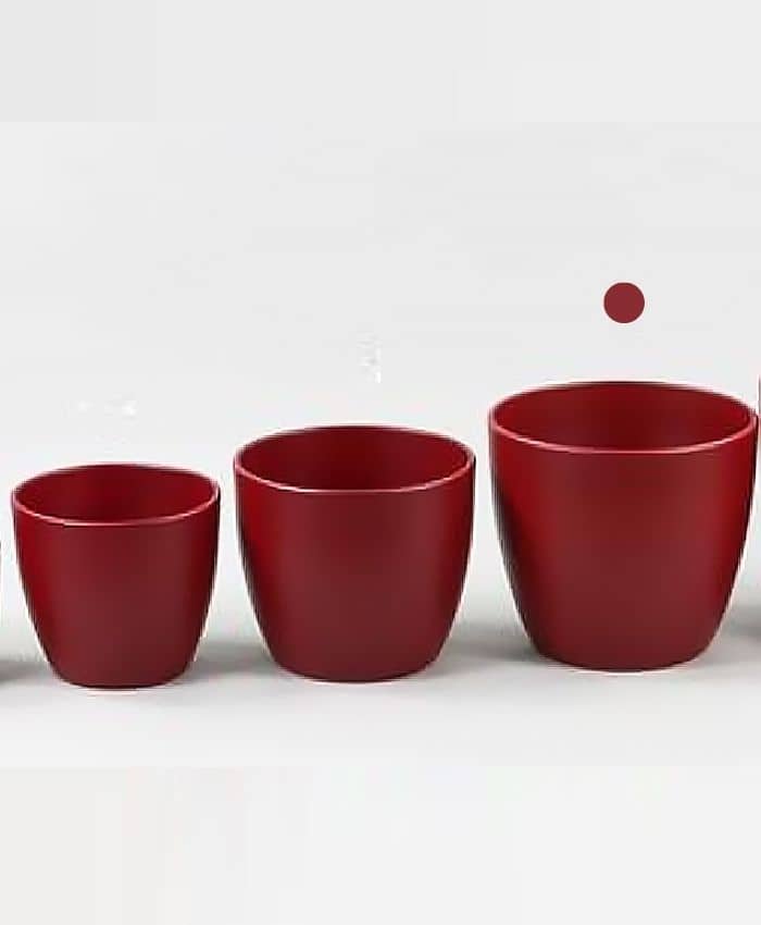 Immagine e commerce Porta vaso bombato in ceramica per piante diametro 22 cm-Bordò Opaco