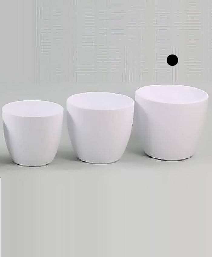 Immagine e commerce Porta vaso bombato in ceramica per piante diametro 26-28 cm-Bianco Opaco