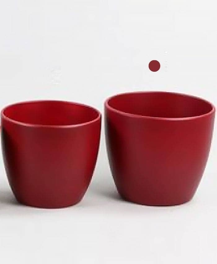 Immagine e commerce Porta vaso bombato in ceramica per piante diametro 26-28 cm-Bordò Opaco