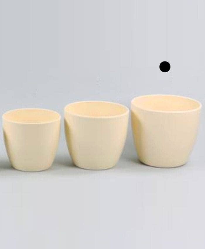 Immagine e commerce Porta vaso bombato in ceramica per piante diametro 26-28 cm-Avorio Opaco