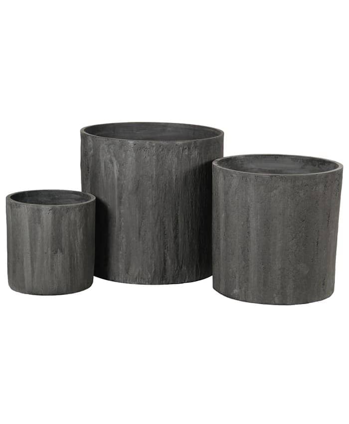 Immagine e commerce Serie 3 cilindri portavasi maxi fiberclay grigio striato cm 30-40-50