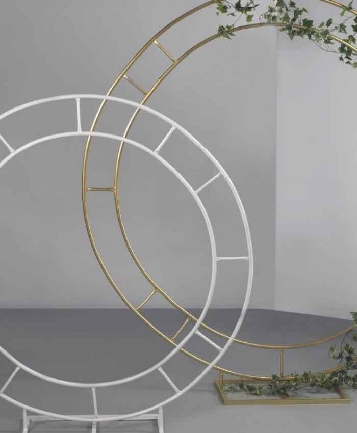 Immagine e commerce Struttura doppio cerchio per fiori in metallo bianco diametro 200 cm