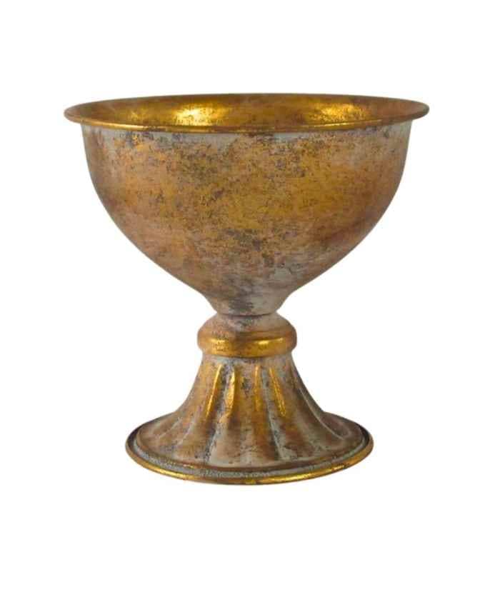 Immagine e commerce Coppa oro in metallo anticato diametro 20 alta 20 cm