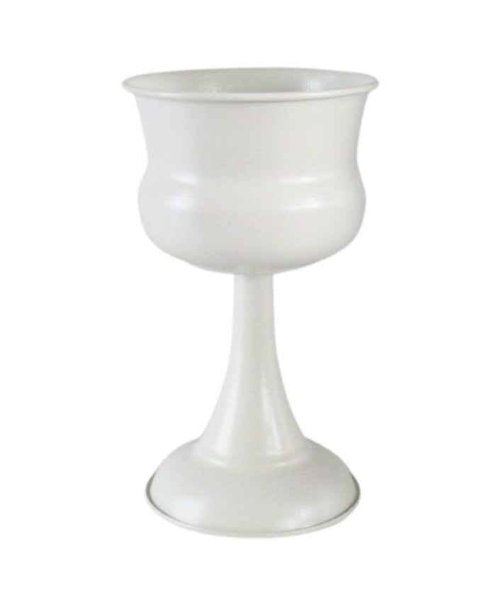 Immagine e commerce Alzata in metallo bianca a forma di calice diametro 13 alta 22 cm