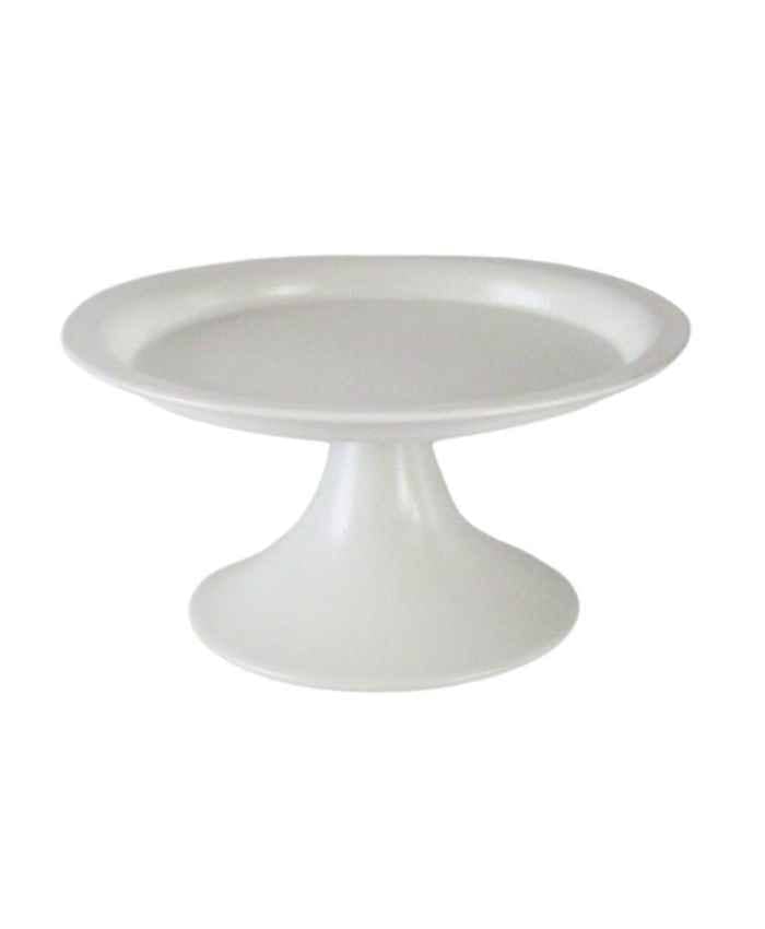 Immagine e commerce Alzata in metallo Bianca con gambo svasato alta 14 diametro 14 cm