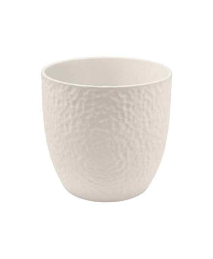 Immagine e commerce Porta vaso da interno in ceramica lavorata per piante vaso 15 cm Avorio