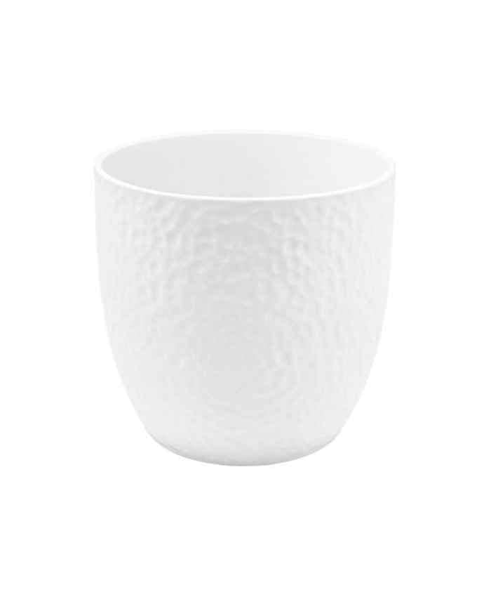 Immagine e commerce Porta vaso da interno in ceramica lavorata per piante vaso 15 cm Bianco