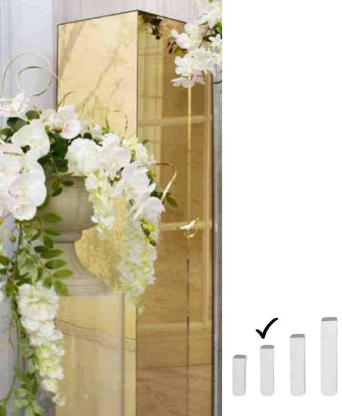 Immagine e commerce Colonna quadra in plexiglass specchio oro cm 29x29 h100