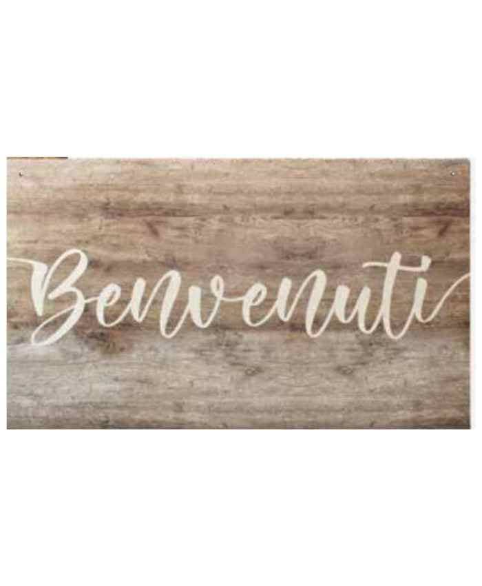 Immagine e commerce Insegna di benvenuto wedding con fori in legno chiaro cm 60x90 h1
