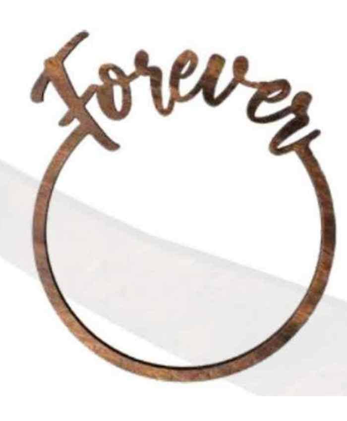 Immagine e commerce Cerchio in legno scuro con scritta FOREVER cm 37x41 h1