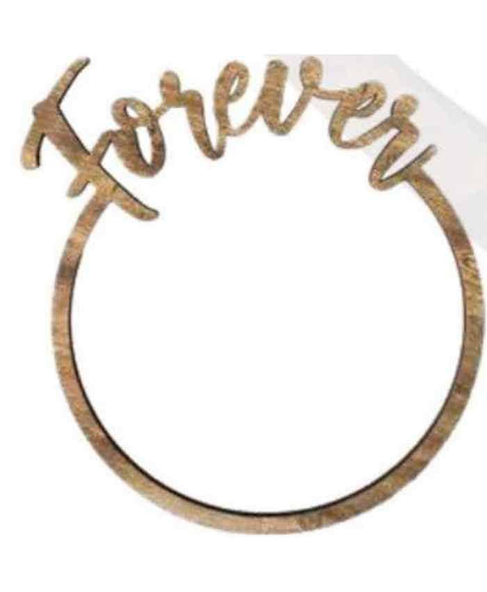 Immagine e commerce Cerchio in legno chiaro con scritta FOREVER cm 37x41 h1