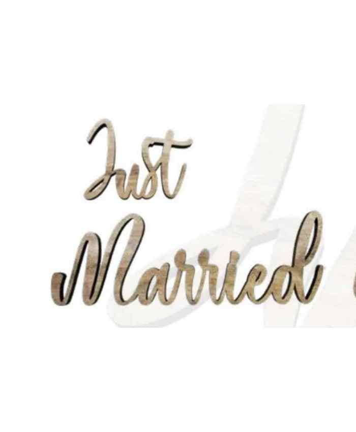 Immagine e commerce Maxi scritta JUST MARRIED in legno chiaro cm 113x1 h27