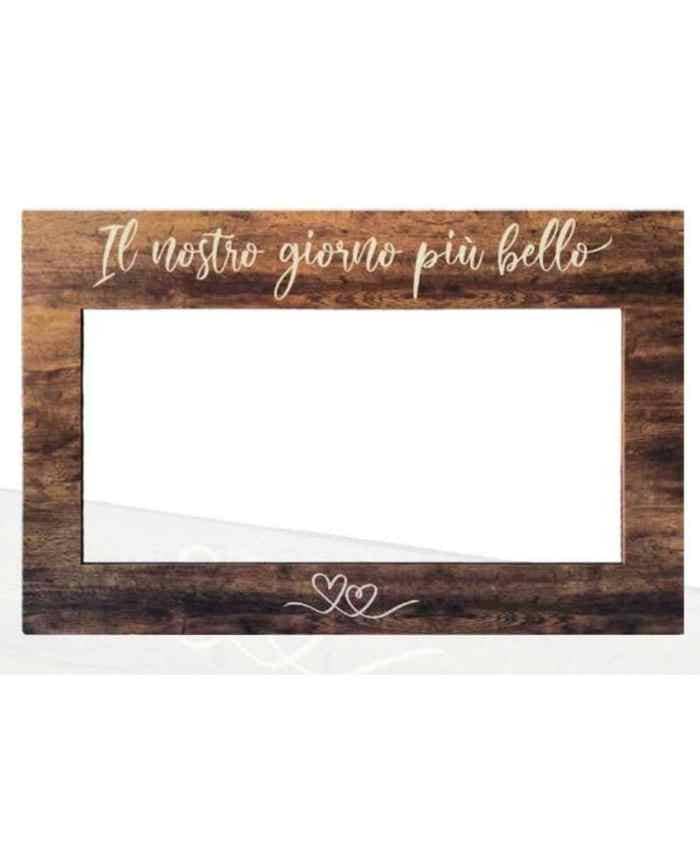 Immagine e commerce Cornice Photo Boothper foto wedding in legno scuro cm 60x90 h1