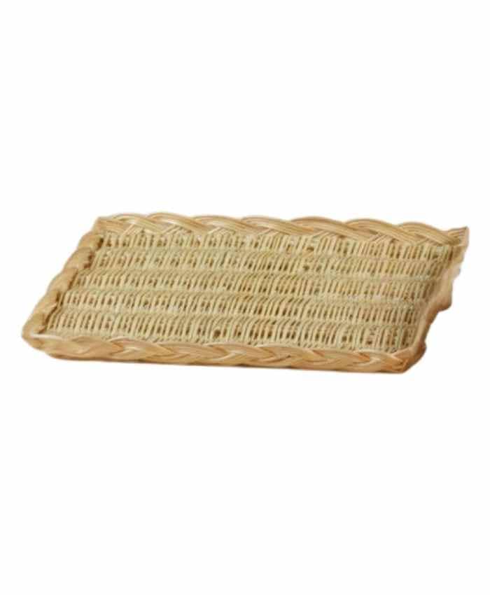 Cesto confezionamento vassoio rettangolare in vimini chiaro 37x23 h 3 cm