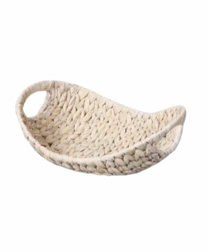 Immagine e commerce Cesto per confezionamento vassoio ovale in paglia intrecciata bianco cm 29x22 h 12