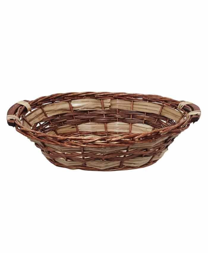 Immagine e commerce Cesto confezionamento ovale in vimini marron e naturale  cm 50x35 h 14