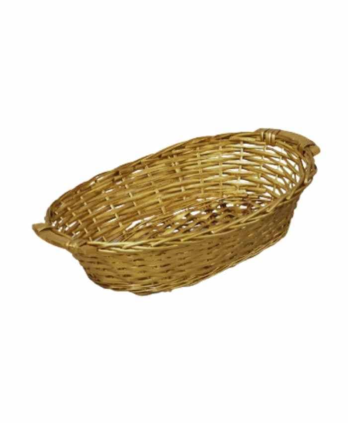 Immagine e commerce Cesto confezionamento natale ovale in vimini color oro cm 46x36 h12