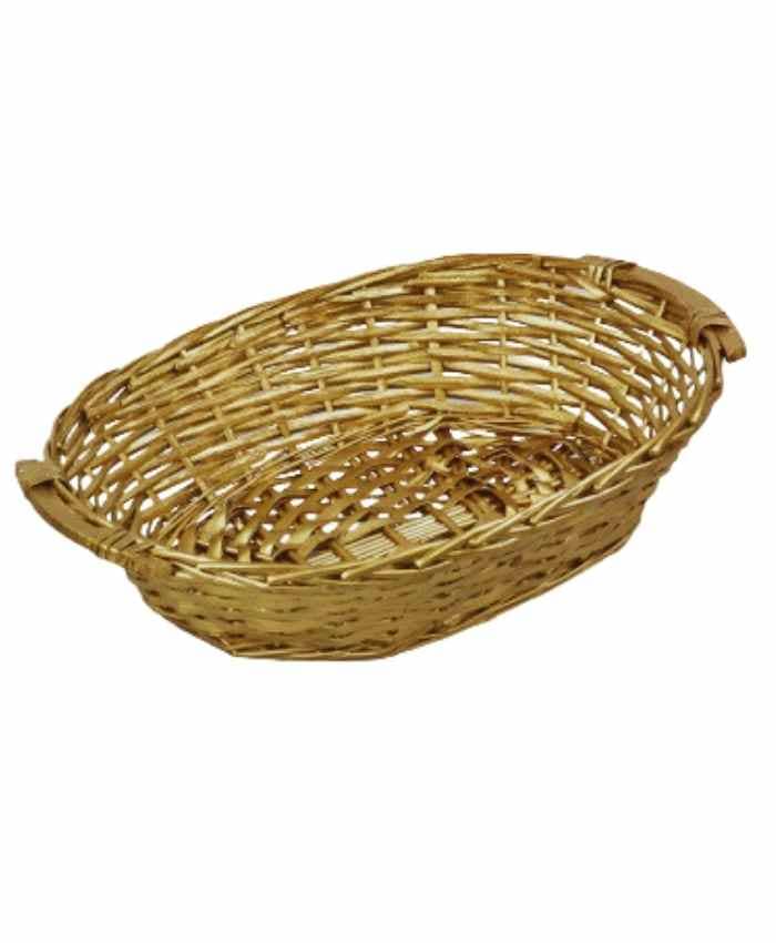 Immagine e commerce Cesto confezionamento natale ovale in vimini color oro cm 50x40 h13