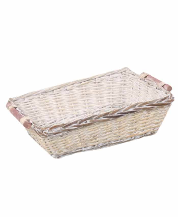 Immagine e commerce Cesto confezionamento Natalizio rettangolare avorio e marrone cm 50x40 h 14