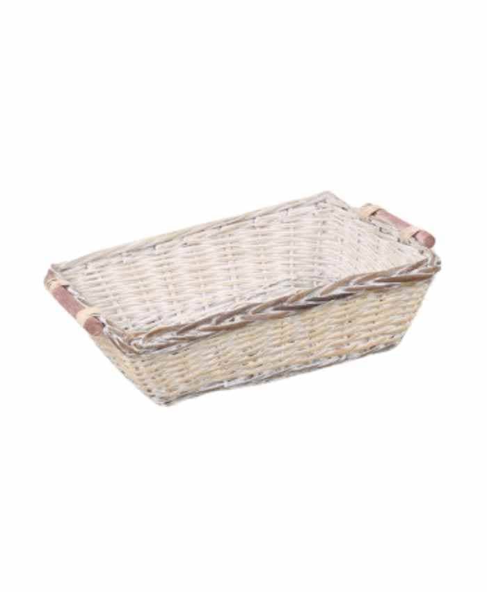 Immagine e commerce Cesto confezionamento Natalizio rettangolare avorio e marrone cmn45x35 h 13