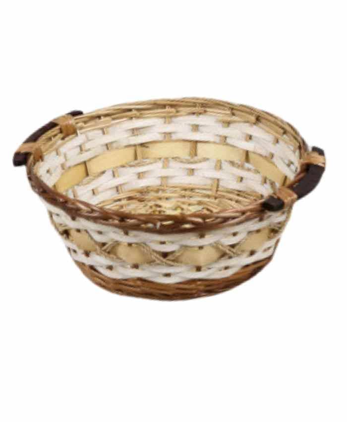 Immagine e commerce Cesto per confezioni Natale Tondo in vimini tricolor diametro 40 cm