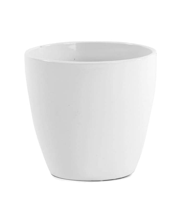 Immagine-e-commerce-Portavaso ceramica forma svasata profilo curvo cm 17 h15 colore bianco