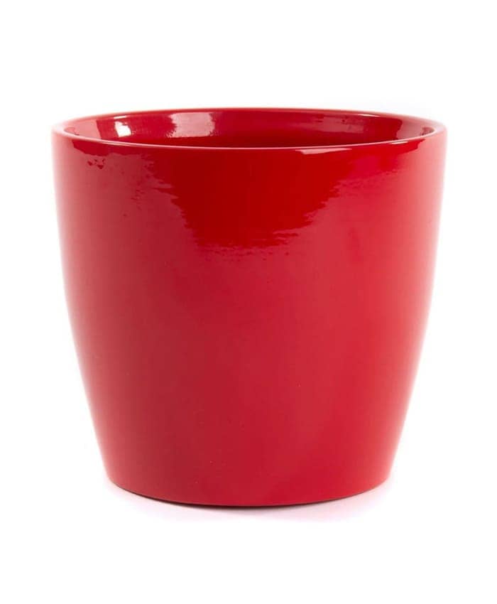 Immagine-e-commerce-Portavaso ceramica forma svasata profilo curvo cm 24 h22 colore rosso