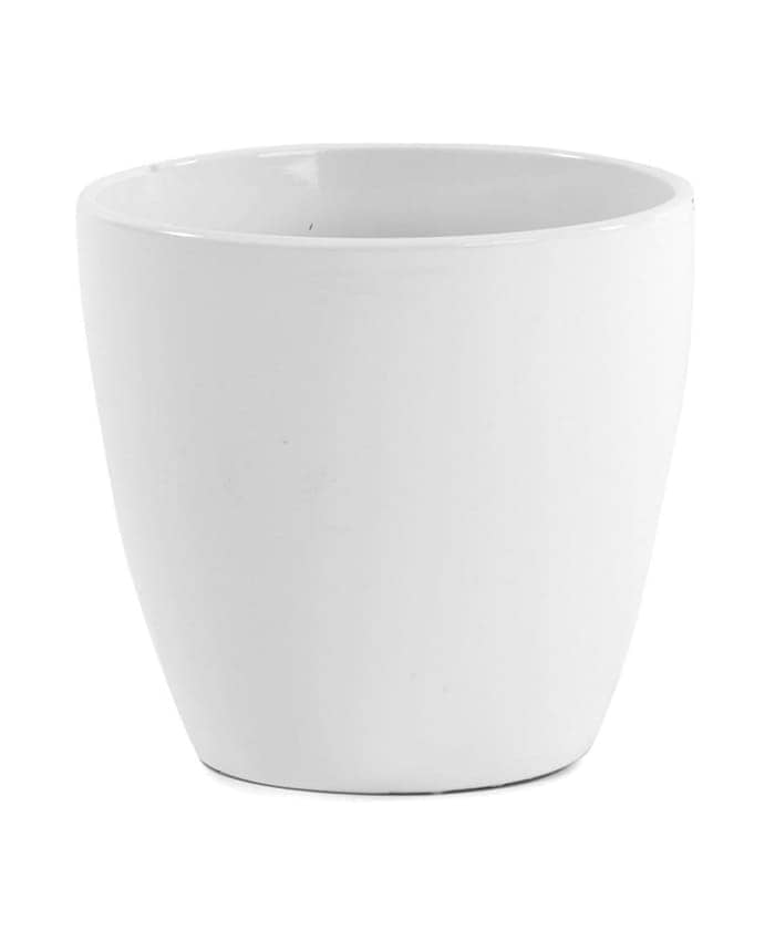 Immagine-e-commerce-Portavaso ceramica forma svasata profilo curvo cm 24 h22 colore bianco