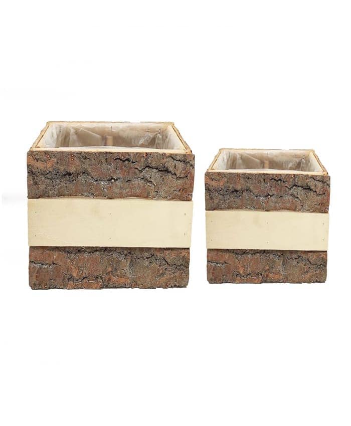 Immagine-e-commerce-Serie 2 cassetta di legno e corteccia forma quadrata cm 20 e 30 cm