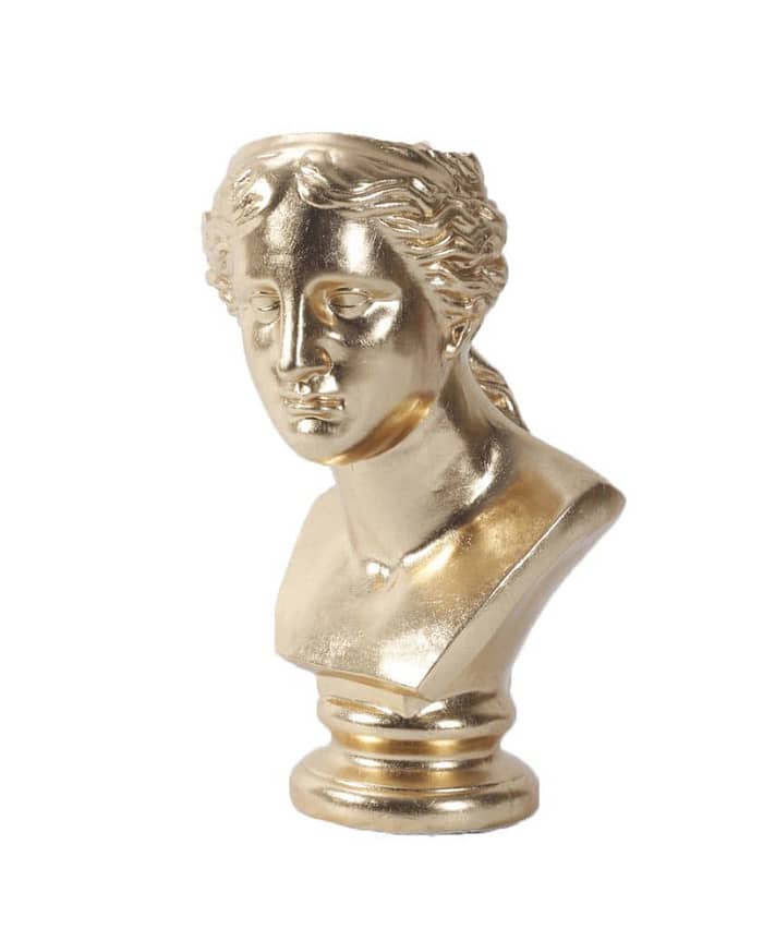 Immagine e commerce Mezzobusto vaso testa di donna antica roma h 58 cm oro lucido