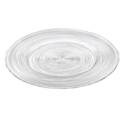Immagine e commerce Piatto in vetro tondo decoro righe concentriche diametro cm 37