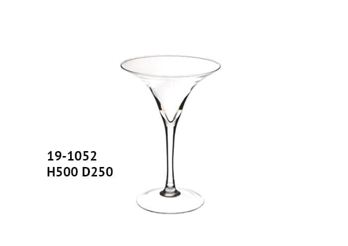 Coppa martini in vetro bocca larga altezza 50 cm