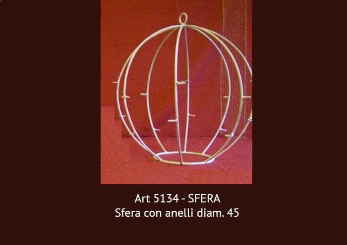 Sfera in metallo da appendere con anelli diametro 45 cm - Strutture per addobbi floreali