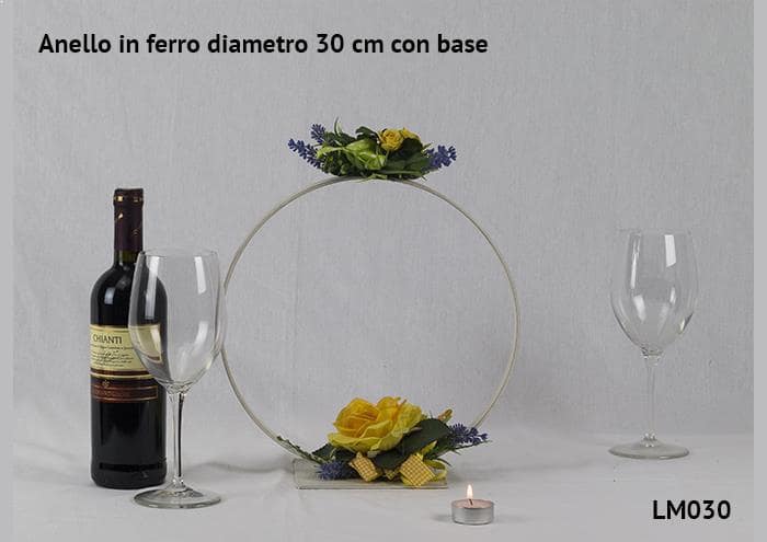 Anello in ferro diametro 30 cm con base - Strutture per addobbi floreali