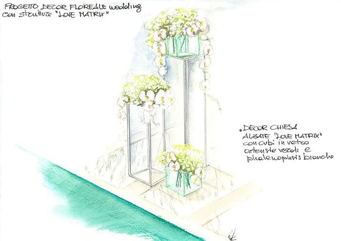 Progetto Wedding con Parallelepipedi in ferro Collezione Love Matrix